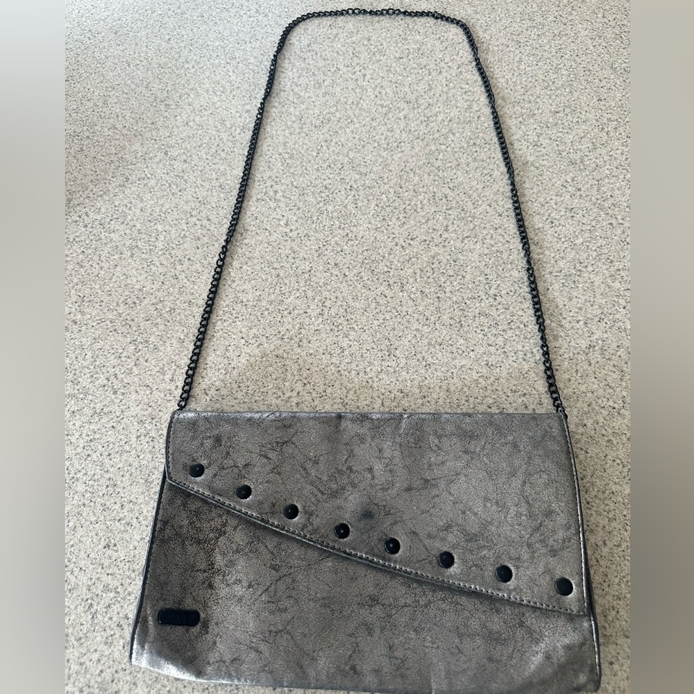Vans Distressed Metallic Clutch with Chain